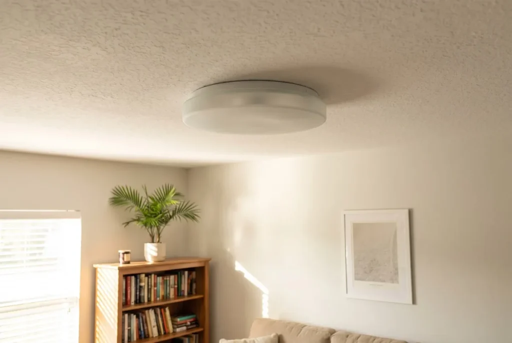 Ceiling light fixture in a residential room