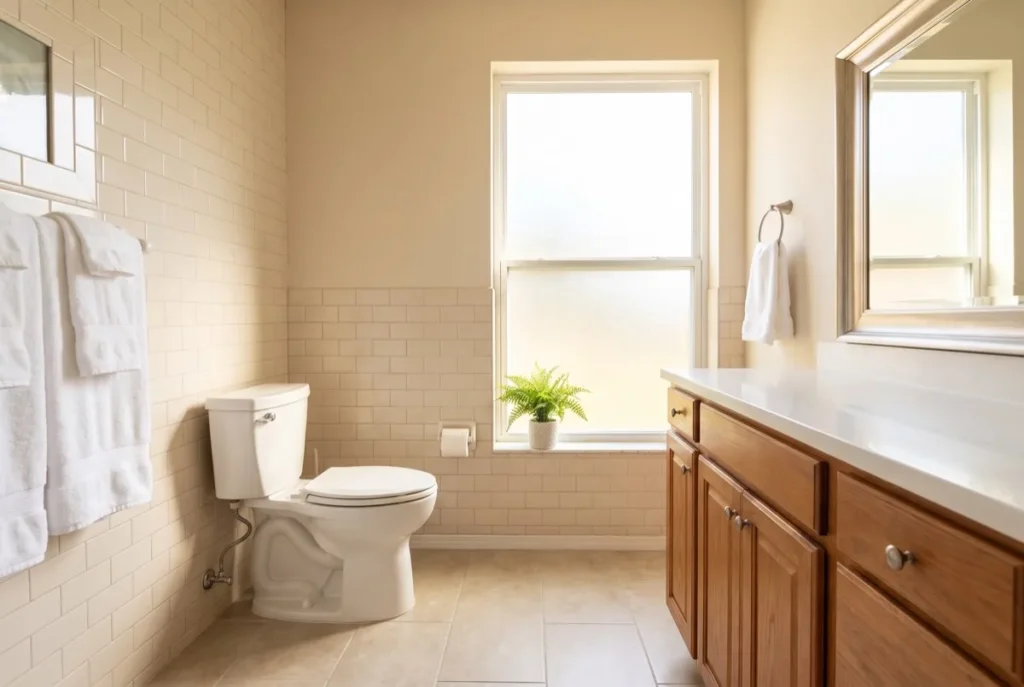 Standard toilet in a residential Florida bathroom
