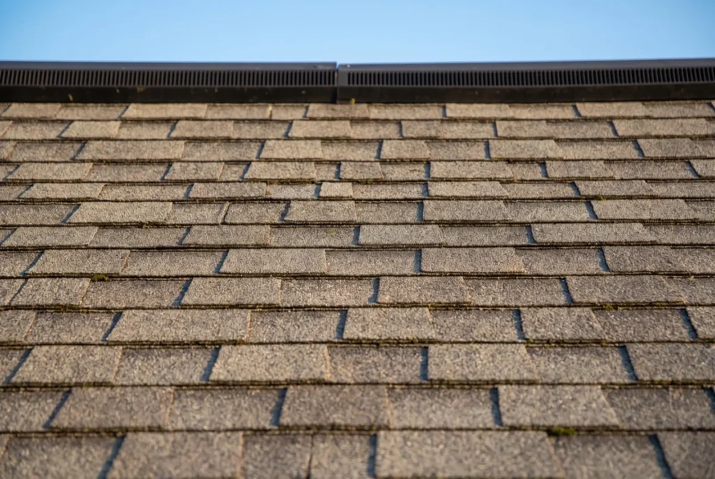 Asphalt shingle roof surface on a Florida home