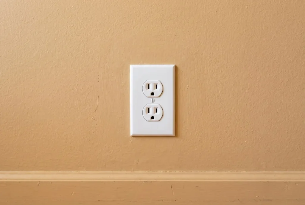 Wall outlet in a residential room