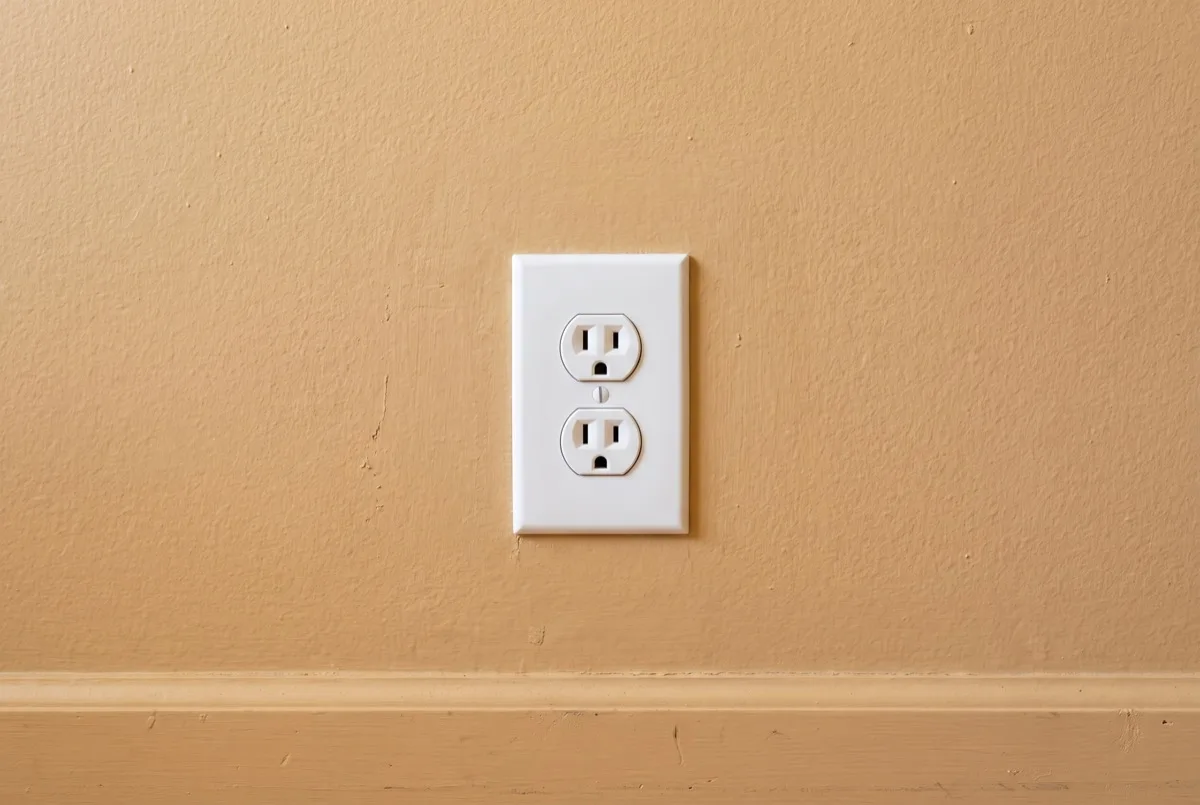Wall outlet in a residential room